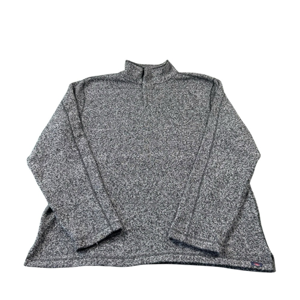 Faherty Heathered Gray Polyester 1/4 Zip Pullover Sweater Mens 2XL XXL